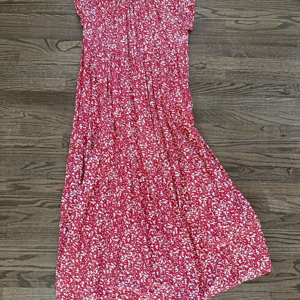 Floral Red Maxi Dress by Mirth